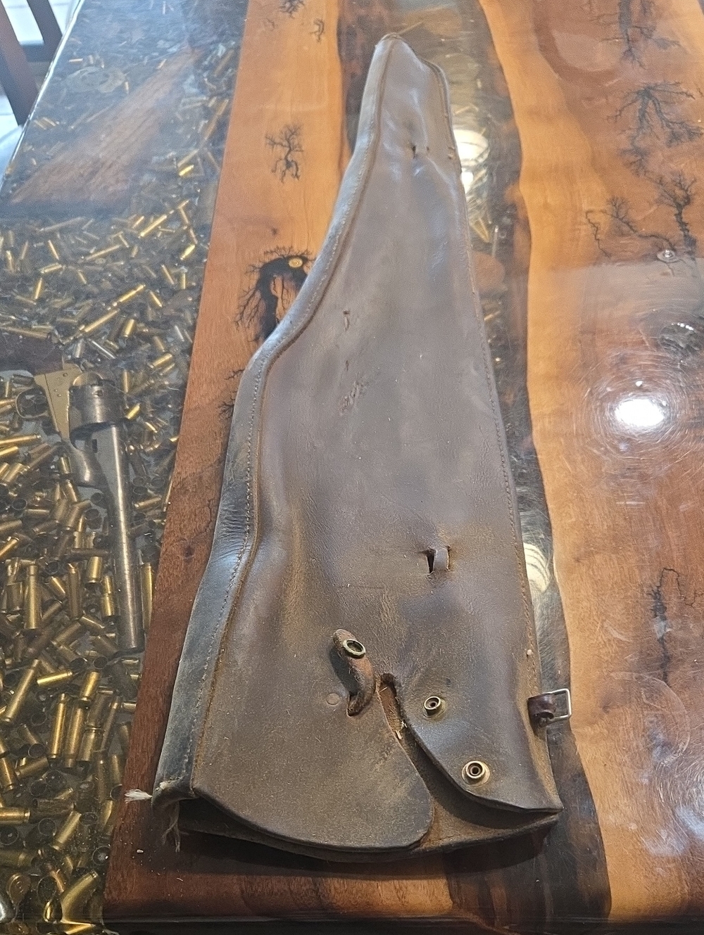 Leather Rifle Scabered For A Saddle